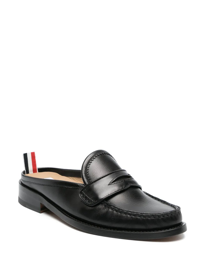 Pleated Varsity Loafer Mule