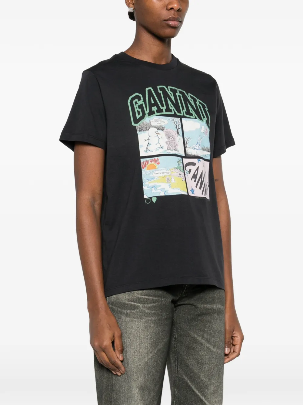 Basic Cotton Jersey Bear Comic Tee