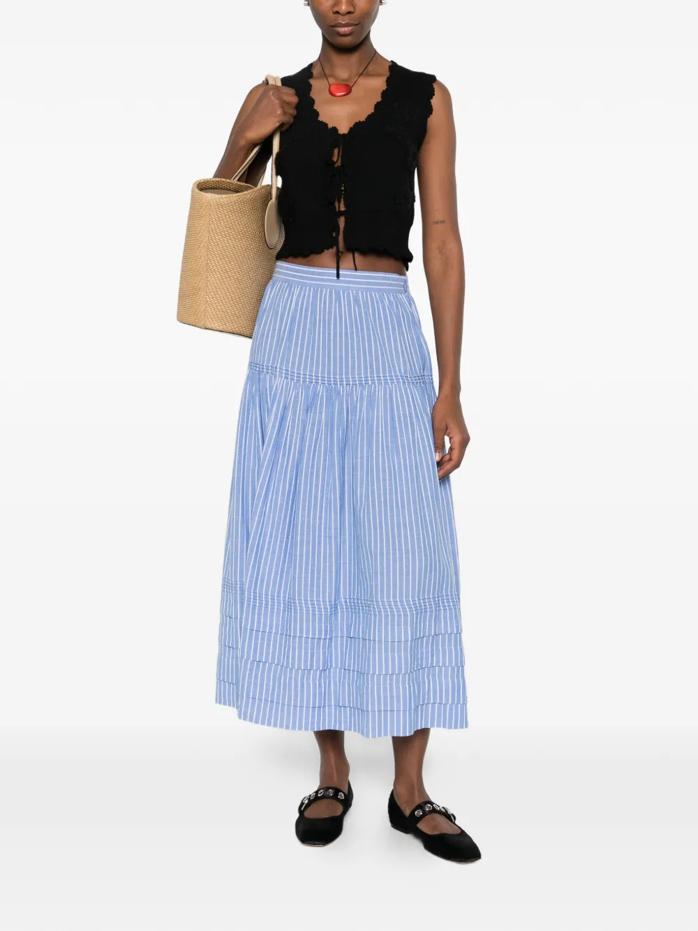 Cotton Cashmere Crochet Applique Vest