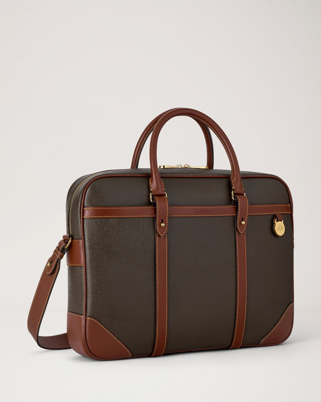 Heritage Briefcase Mole & Cognac Bio-Based Scotchgrain