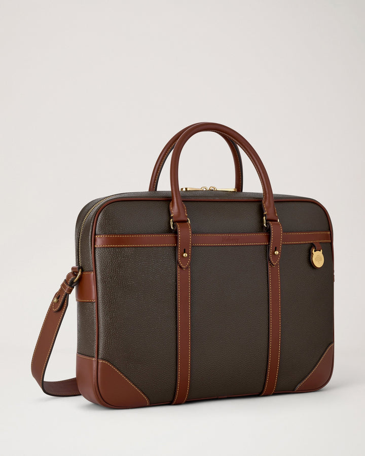 Heritage Briefcase Mole & Cognac Bio-Based Scotchgrain