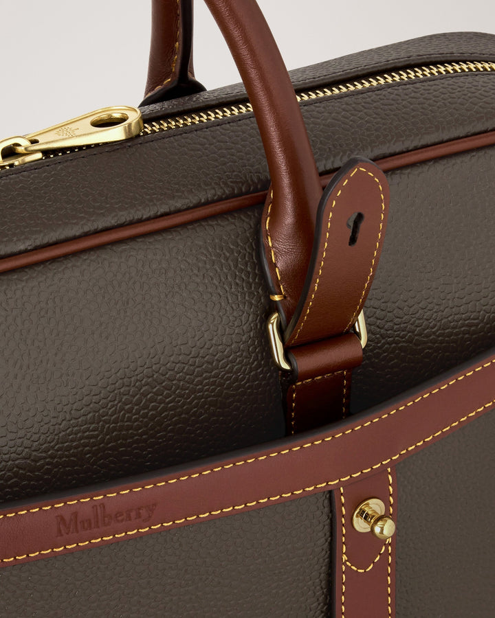 Heritage Briefcase Mole & Cognac Bio-Based Scotchgrain
