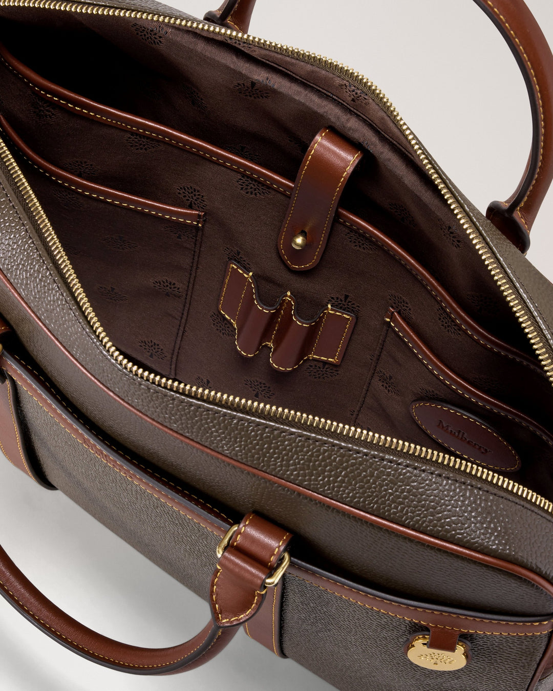 Heritage Briefcase Mole & Cognac Bio-Based Scotchgrain