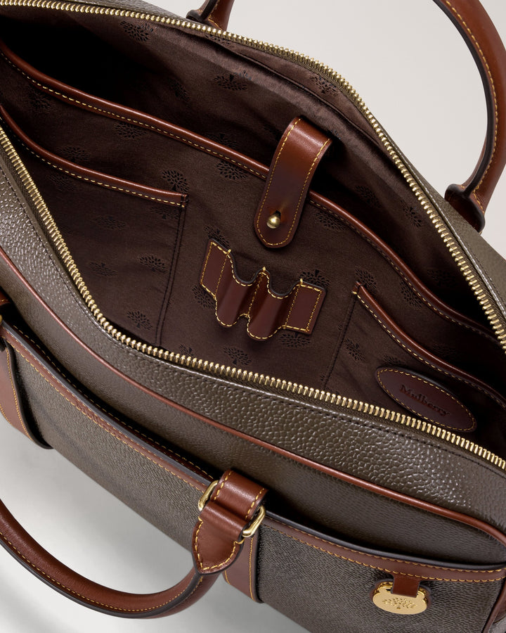 Heritage Briefcase Mole & Cognac Bio-Based Scotchgrain