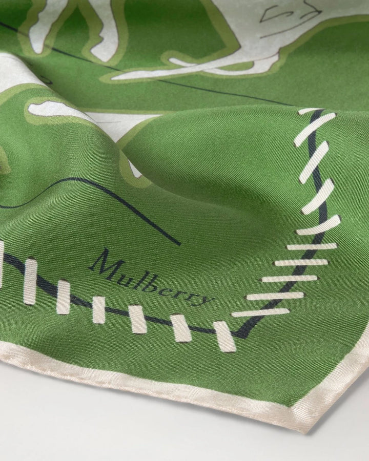 Chalk Horse Square Scarf Fern Silk Twill