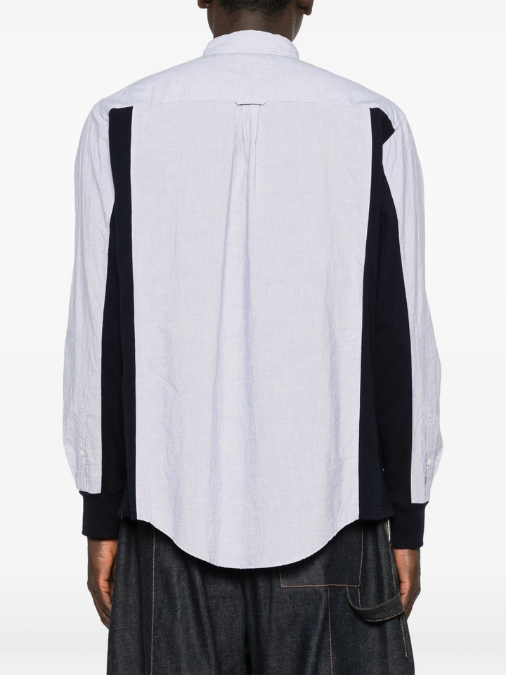 Mix Fabric Long Sleeve Shirt