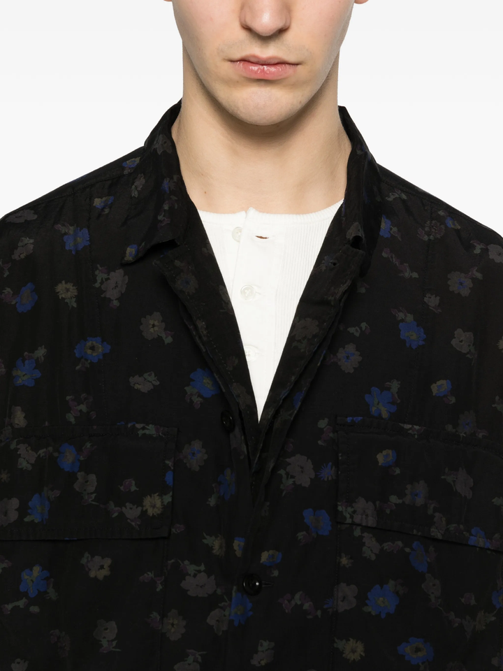 Overdyed Floral Print Shirt