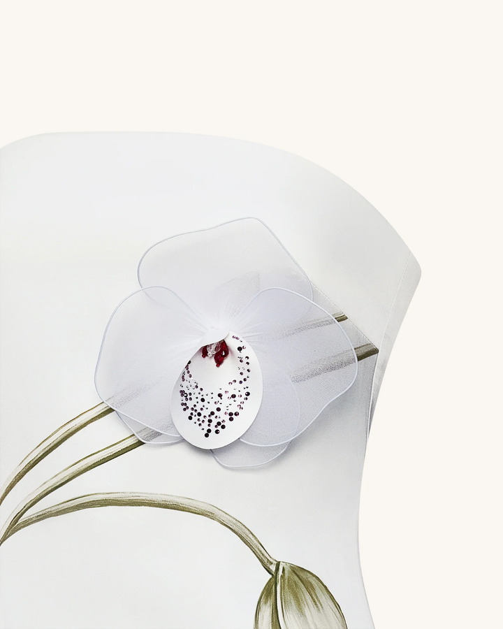 Orchid Applique Strapless Dress