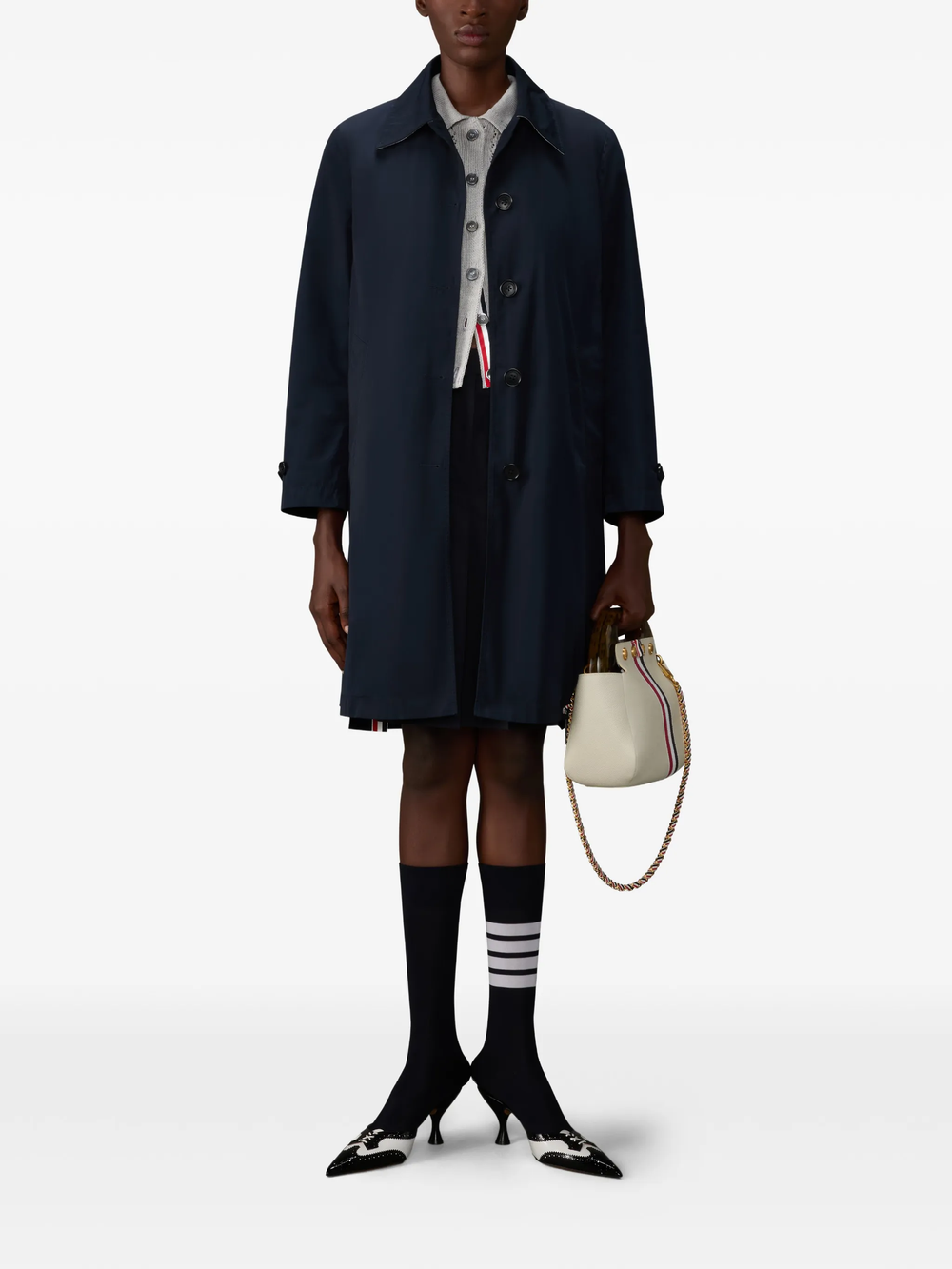 Thom Browne Hector Pointelle Stitch Short Sleeve Polo - view 2