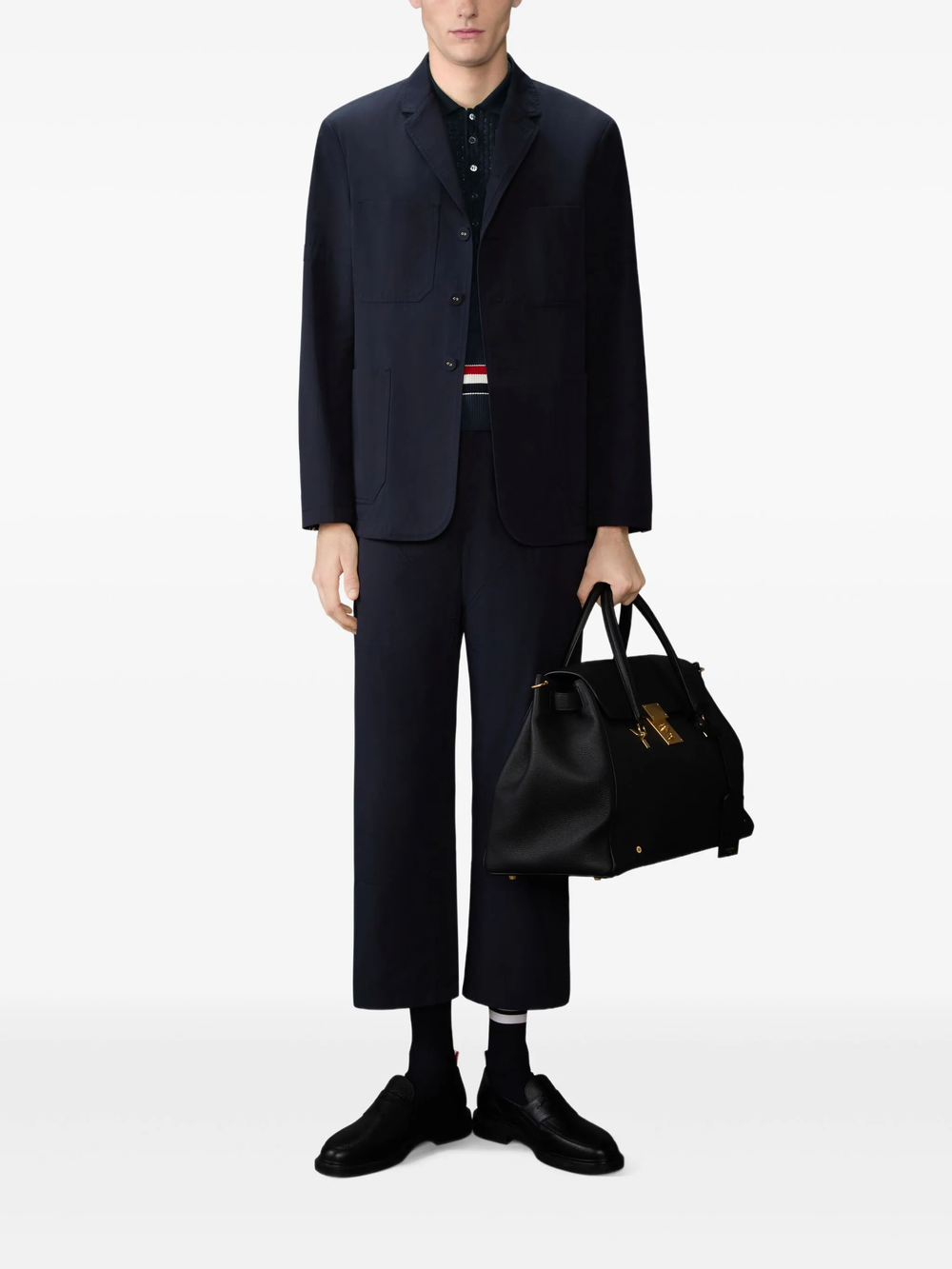 Thom Browne Float Ripple Stitch Classic Polo - view 2