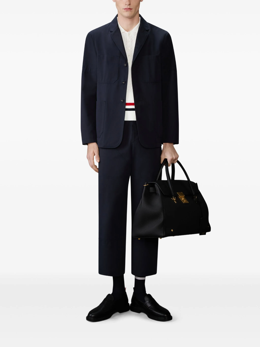 Thom Browne Float Ripple Stitch Classic Polo - view 2