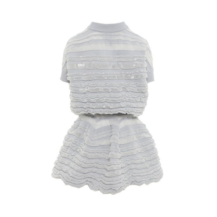 Swell Glitter Puff Short Sleeve Top and Skirt Set