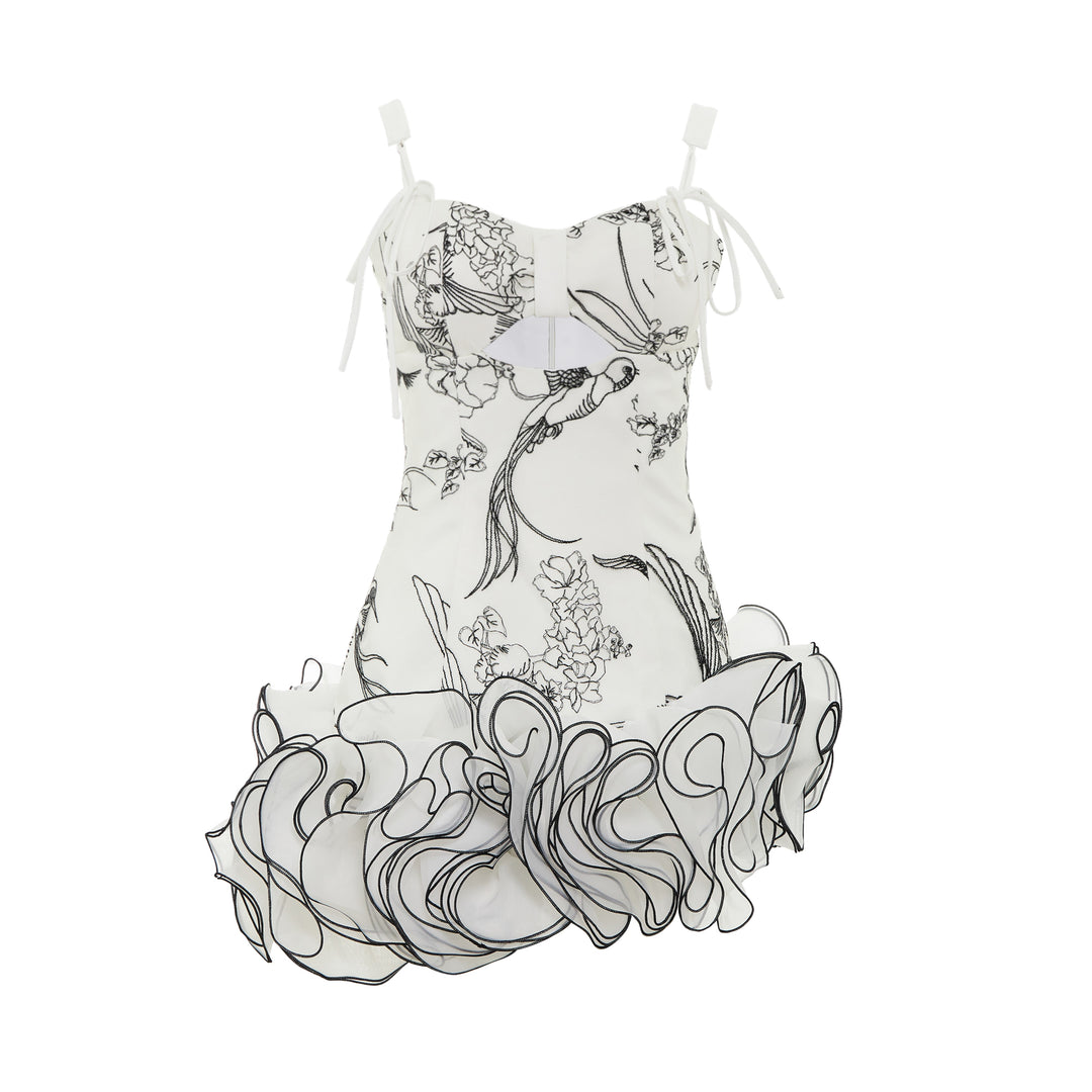 White Floral Mini Dress