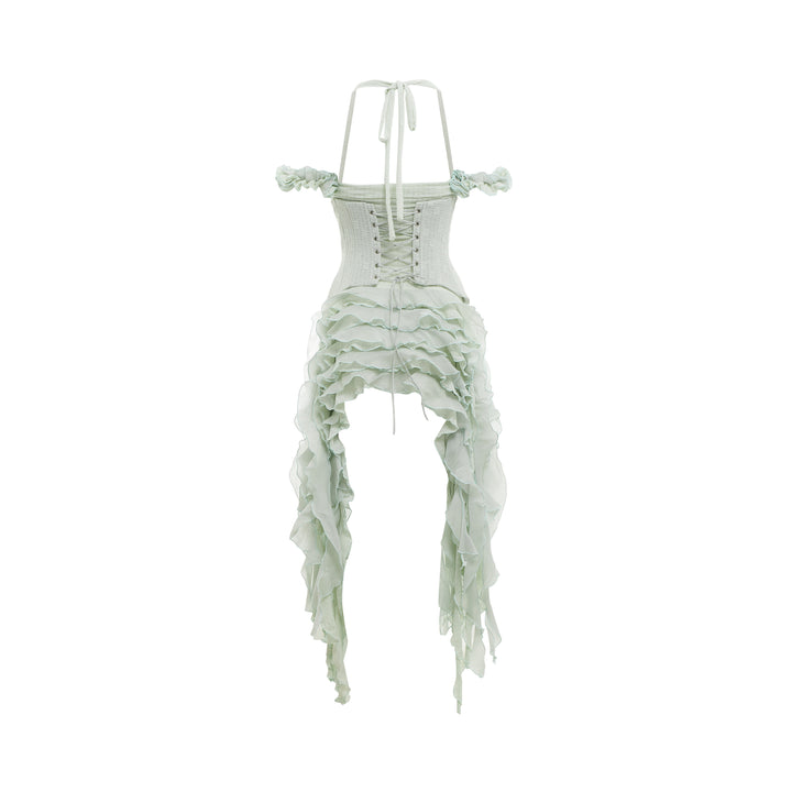 Corset Ruffle Mini Dress