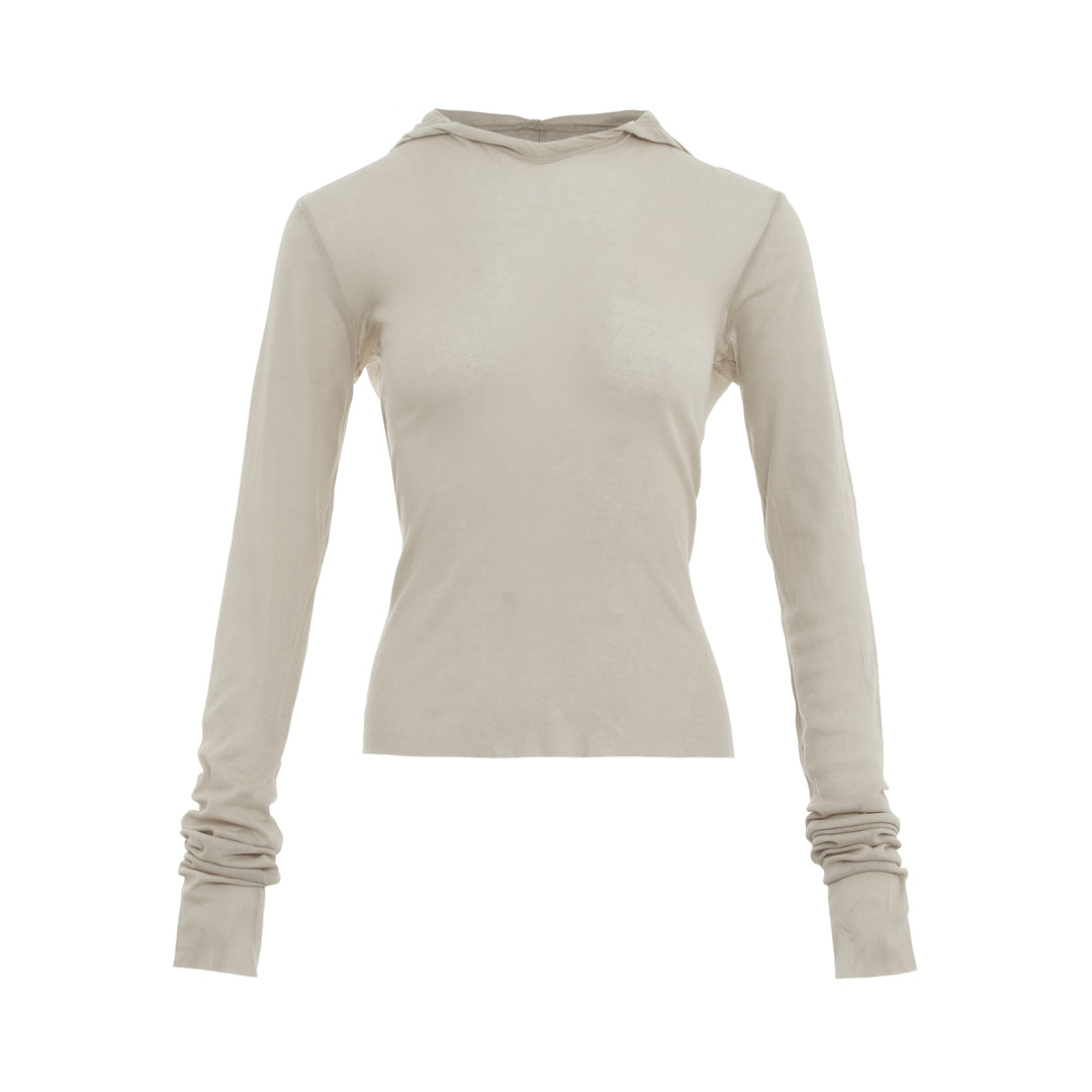 Cropped Hooded Long Sleeve Tee