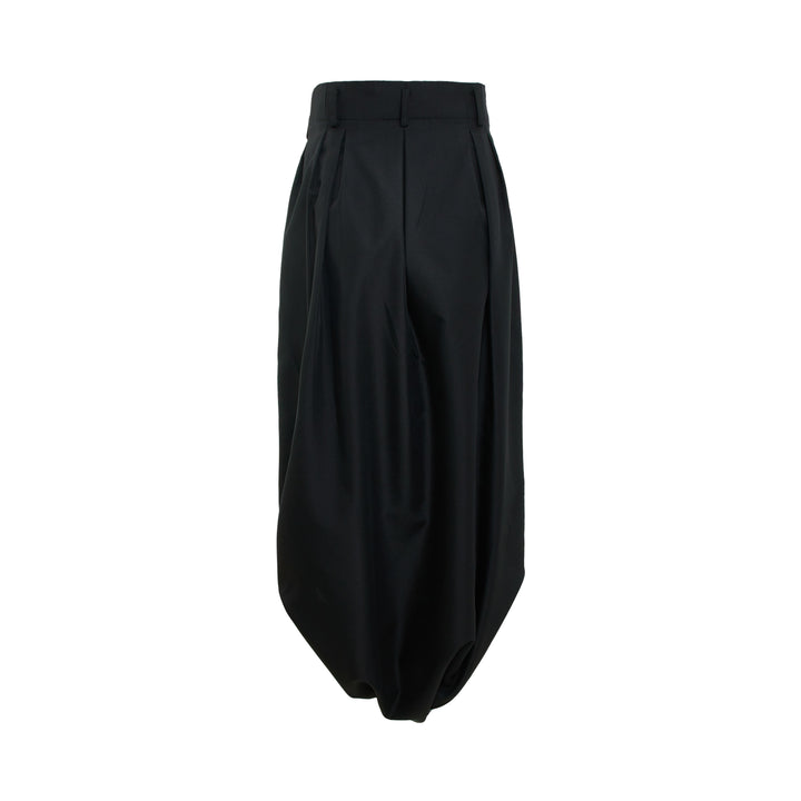 Pleated Balloon Midi Skirt