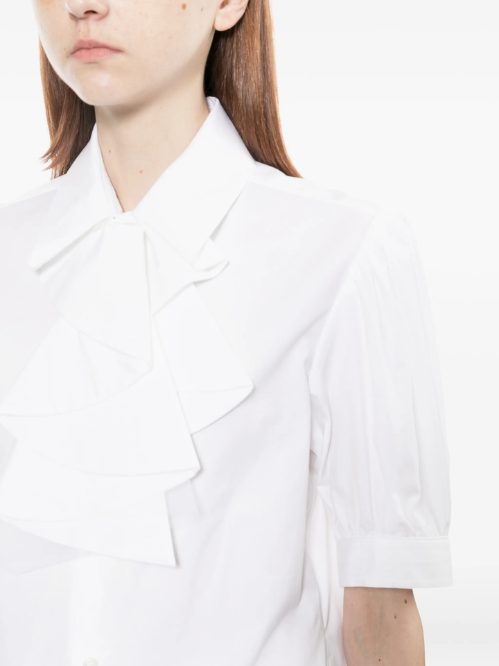 Cotton Broad x Nylon Tulle Top