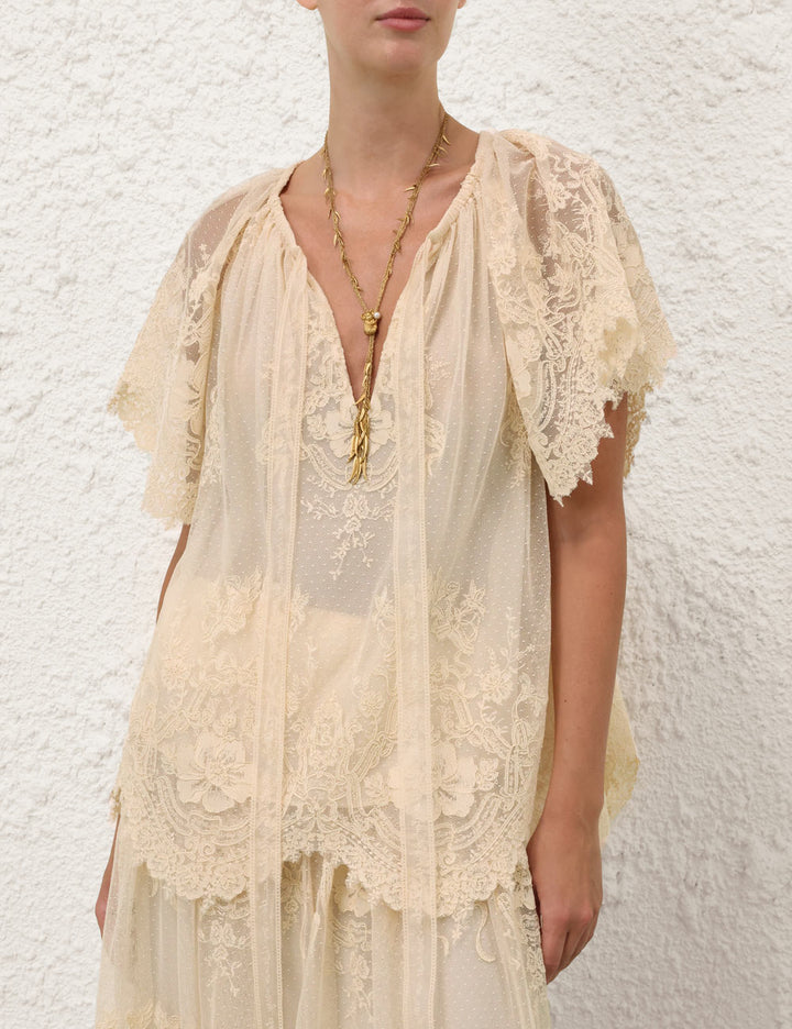 Luna Lace Flutter Blouse