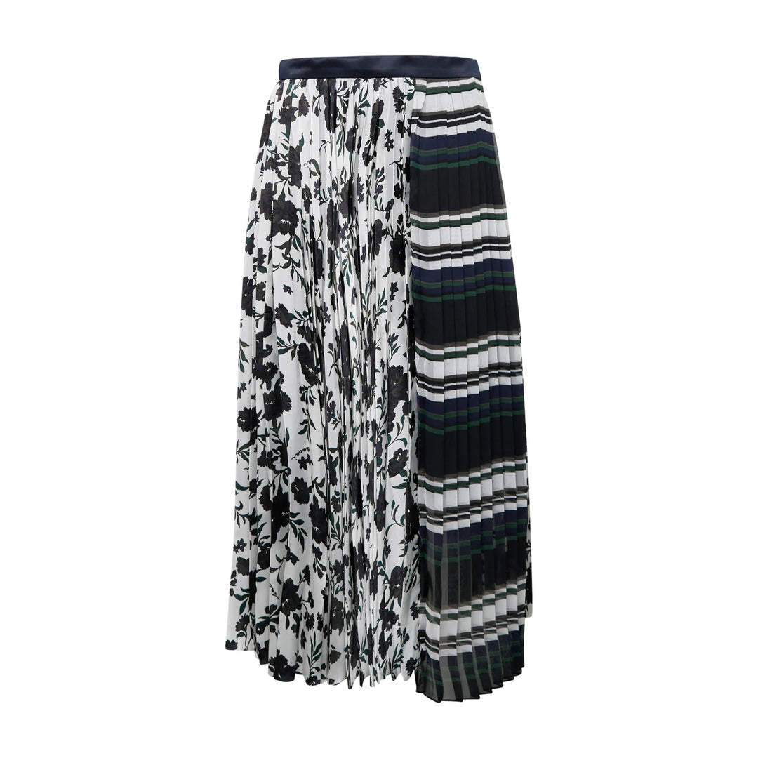 Pattern Mix Pleated Skirt