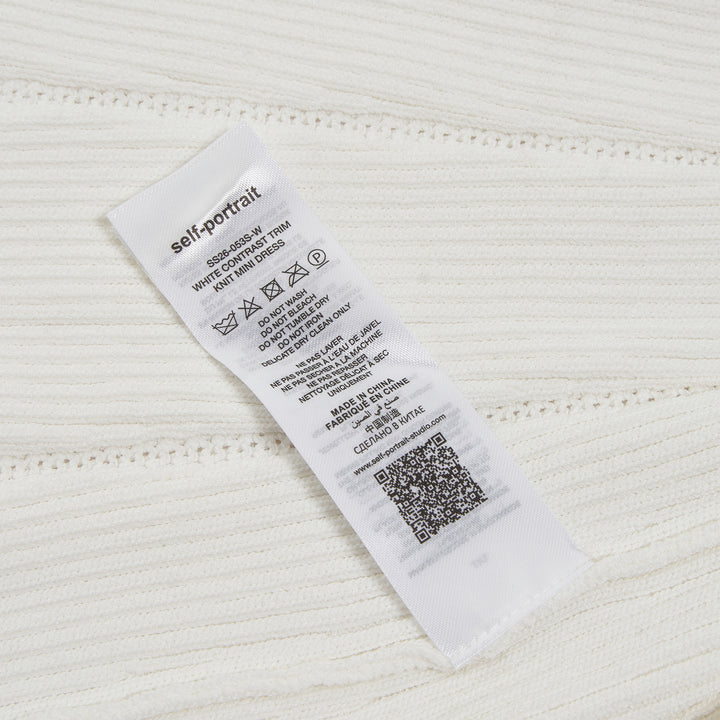 Self-Portrait White Contrast Trim Knit Mini Dress – Available at Club 21, Official Retailer in Singapore, Malaysia & Thailand with Global Shipping Online