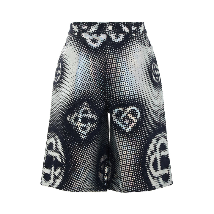 Casablanca Pearlescent Monogram Denim Shorts – Available at Club 21, Official Retailer in Singapore, Malaysia & Thailand with Global Shipping Online
