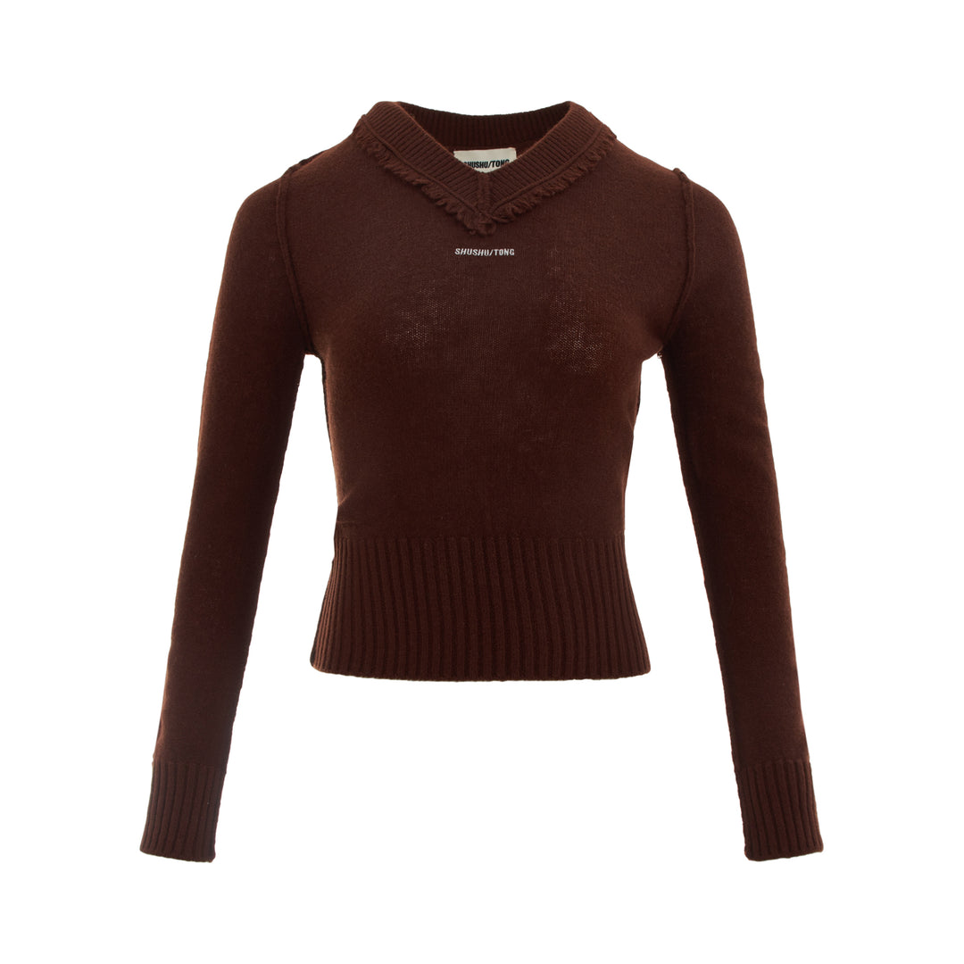SHUSHU/TONG Raw-Edge Sweetheart Knit Pullover – Available at Club 21, Official Retailer in Singapore, Malaysia & Thailand with Global Shipping Online