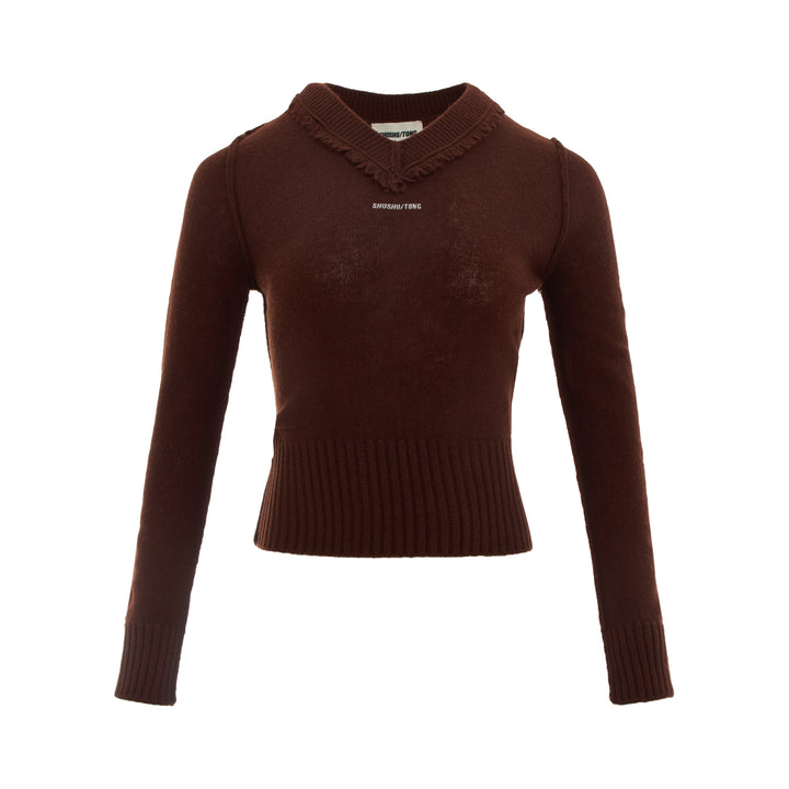 SHUSHU/TONG Raw-Edge Sweetheart Knit Pullover – Available at Club 21, Official Retailer in Singapore, Malaysia & Thailand with Global Shipping Online