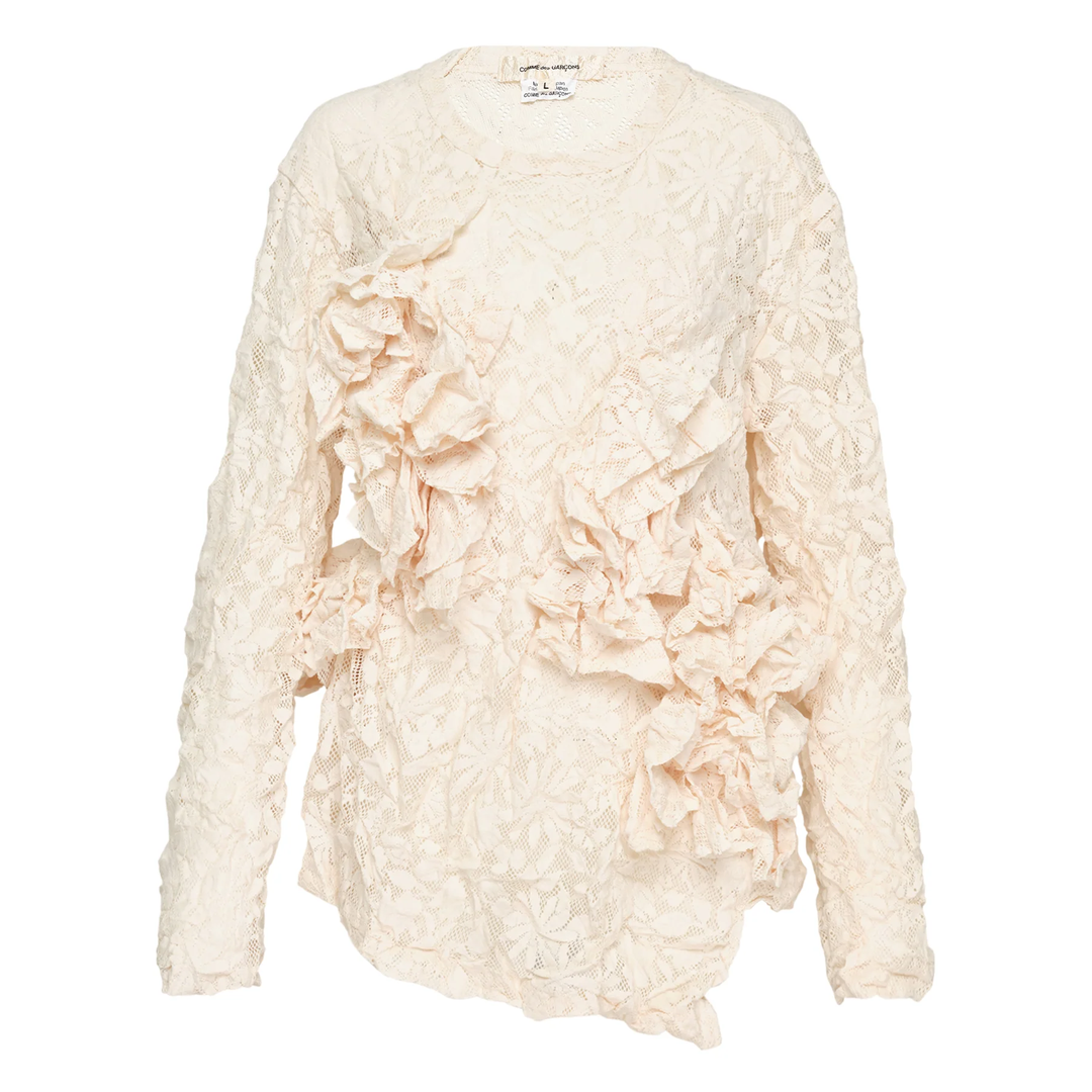 Lace Ruffle Floral Blouse