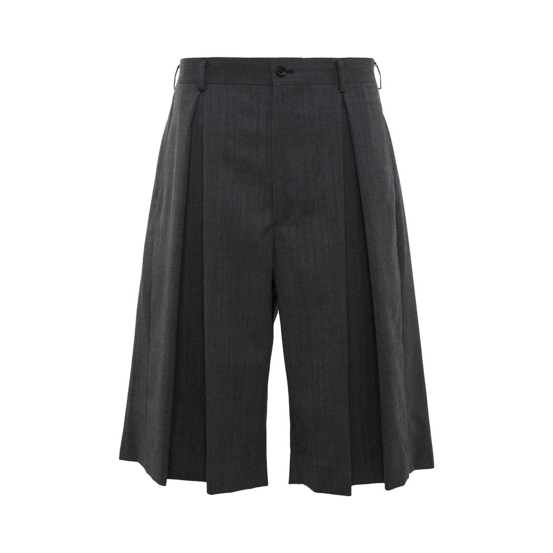 Pleated Wide-Leg Shorts