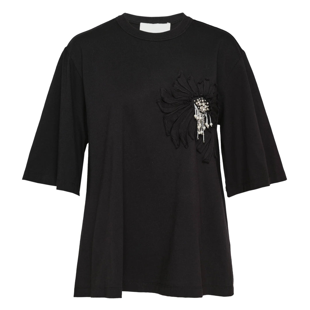 Trapeze Floral Appliqué Tee
