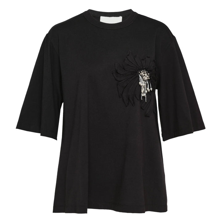 Trapeze Floral Appliqué Tee