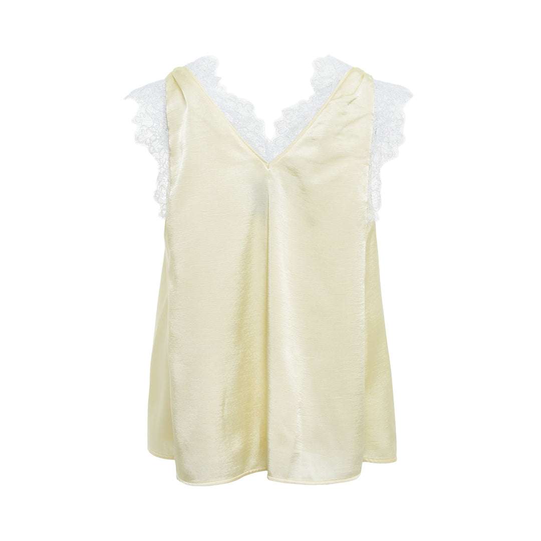 Satin Lace V-Neck Top