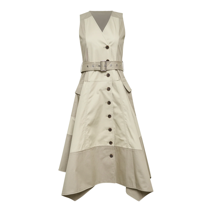 Patchwork Belted Utility Dress