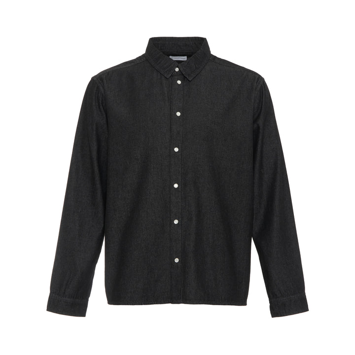 Applique Logo Long Sleeve Denim Shirt