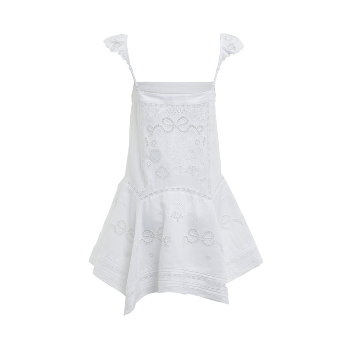 Self-Portrait White Embroidered Mini Dress – Available at Club 21, Official Retailer in Singapore, Malaysia & Thailand with Global Shipping Online