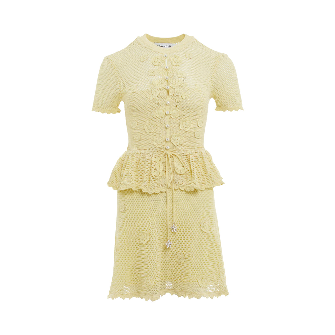 Self-Portrait Yellow Floral Crochet Mini Dress – Available at Club 21, Official Retailer in Singapore, Malaysia & Thailand with Global Shipping Online