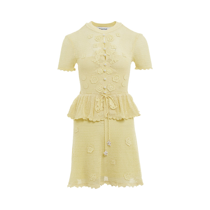 Self-Portrait Yellow Floral Crochet Mini Dress – Available at Club 21, Official Retailer in Singapore, Malaysia & Thailand with Global Shipping Online