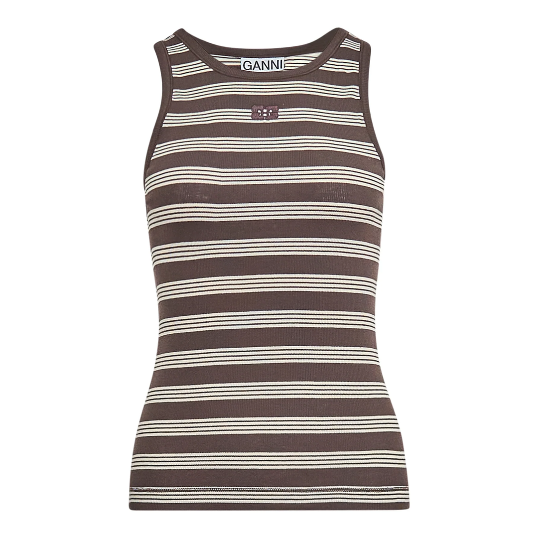 Soft Cotton Rib Stripe Tank Top