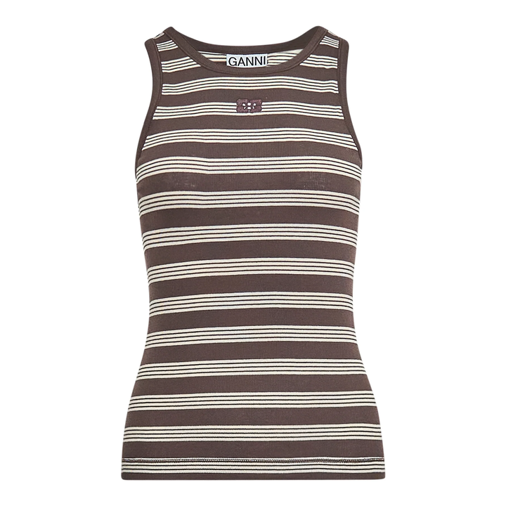Soft Cotton Rib Stripe Tank Top