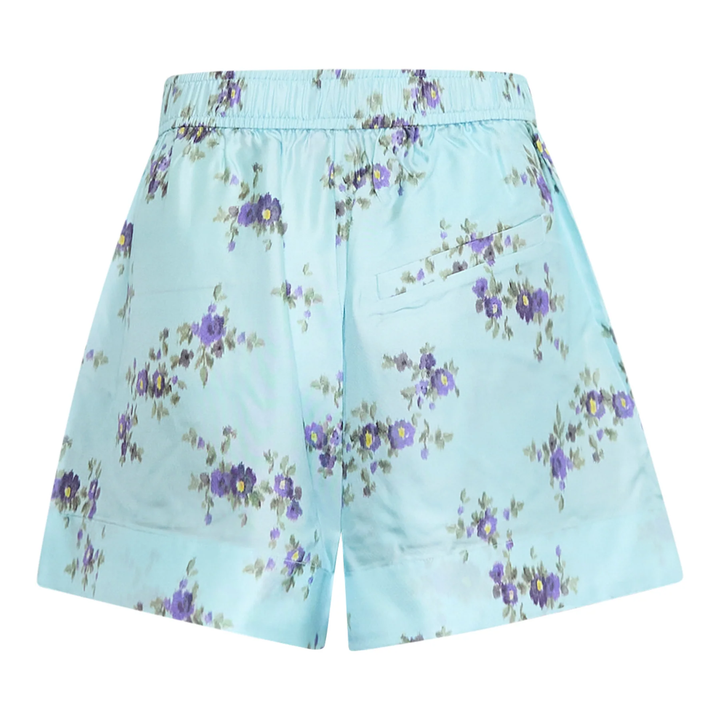 Printed Silk Twill Elasticated Shorts