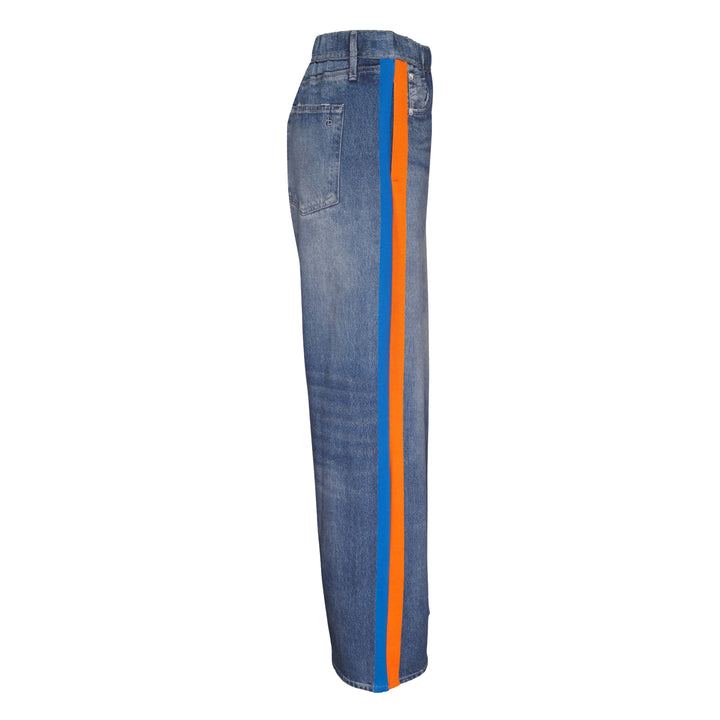 Side Stripe Wide Leg Jeans