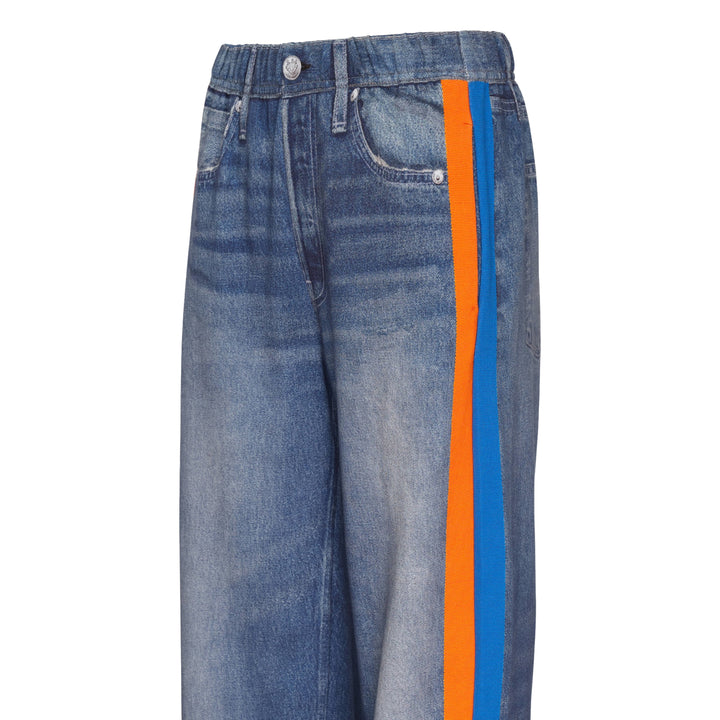 Side Stripe Wide Leg Jeans