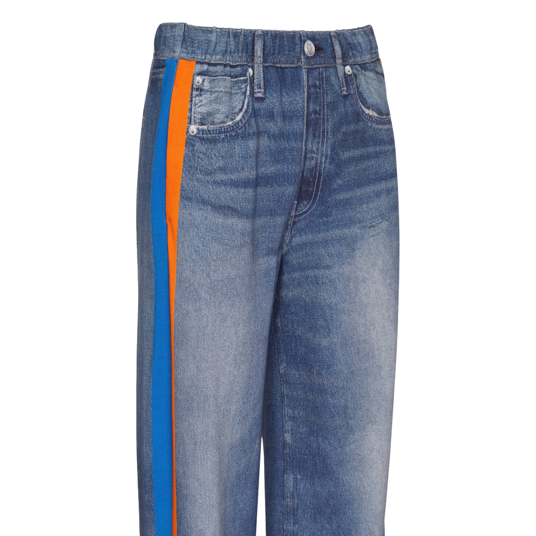 Side Stripe Wide Leg Jeans