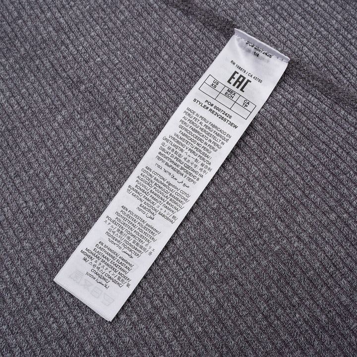 rag & bone Essential Rib Heather Tank in heathered grey, featuring a high racerback neckline and slim ribbed knit construction, shown on a white background - view 3