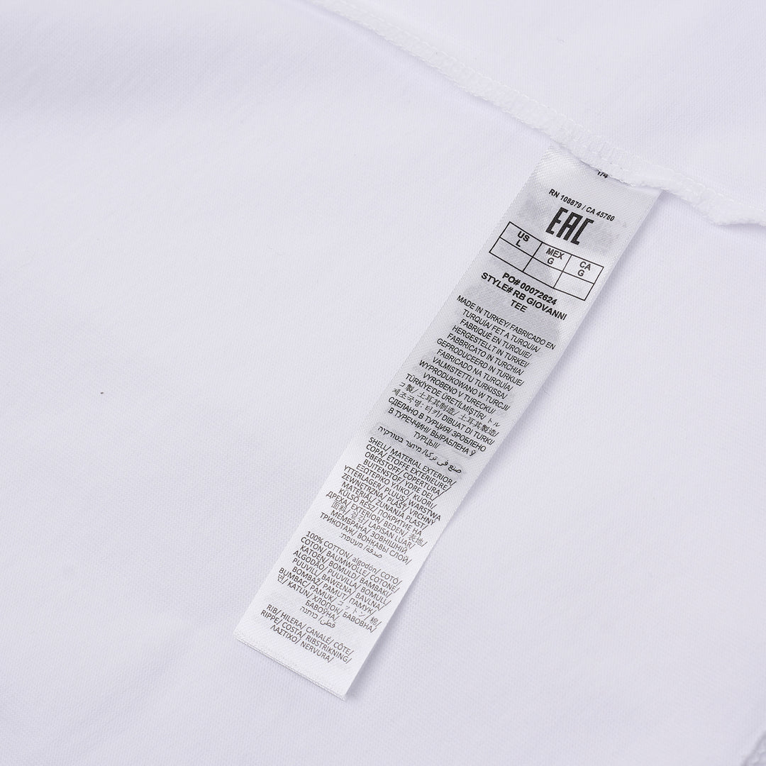 rag & bone Giovanni white cotton crew neck tee with script logo embroidery at the chest
