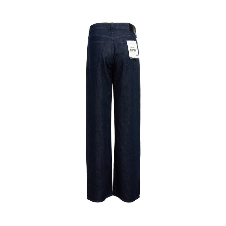 rag & bone Logan Wide Leg Jeans in dark indigo rinse, featuring a high-rise waist, five-pocket construction, and a clean wide-leg silhouette - view 2