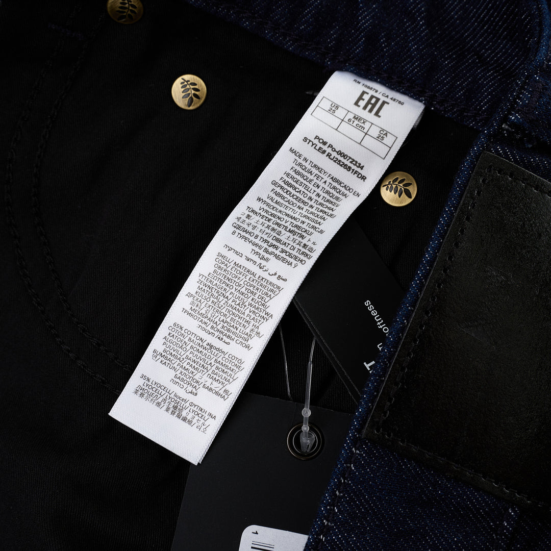 rag & bone Logan Wide Leg Jeans in dark indigo rinse, featuring a high-rise waist, five-pocket construction, and a clean wide-leg silhouette - view 3