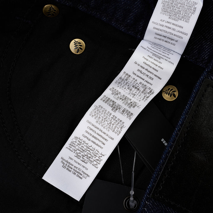 rag & bone Logan Wide Leg Jeans in dark indigo rinse, featuring a high-rise waist, five-pocket construction, and a clean wide-leg silhouette - view 5