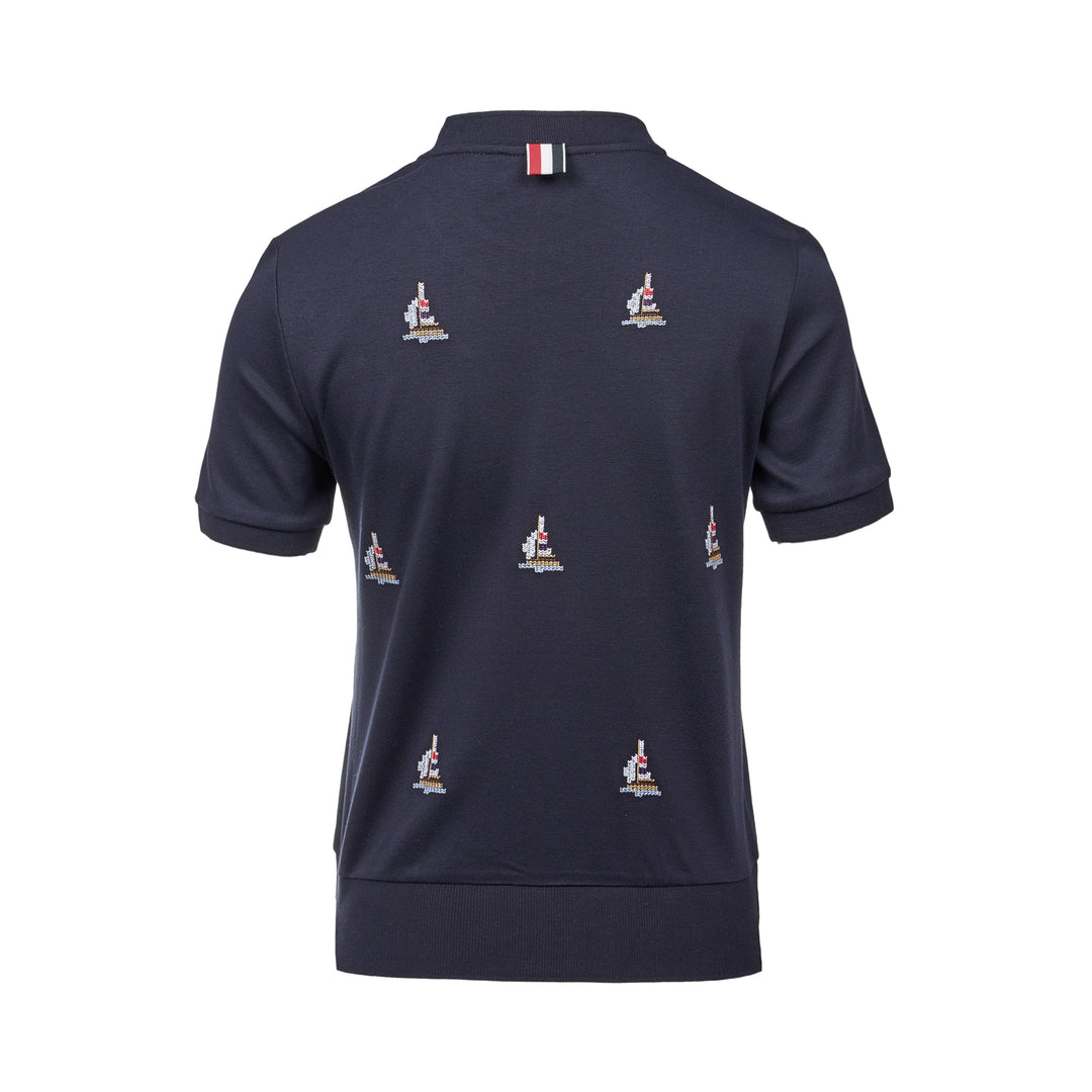Short Sleeve Sailboat Embroidered Tee