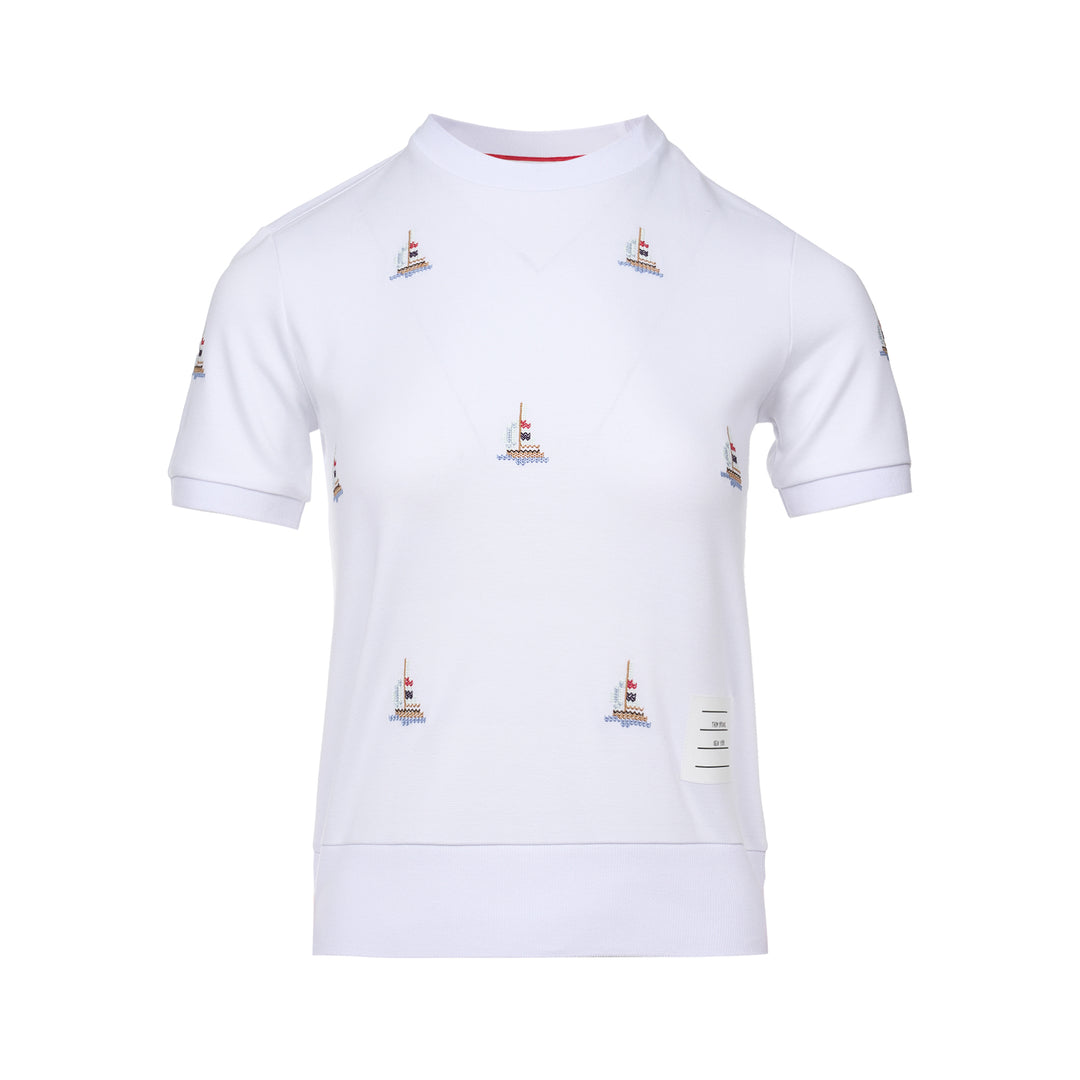 Short Sleeve Sailboat Embroidered Tee